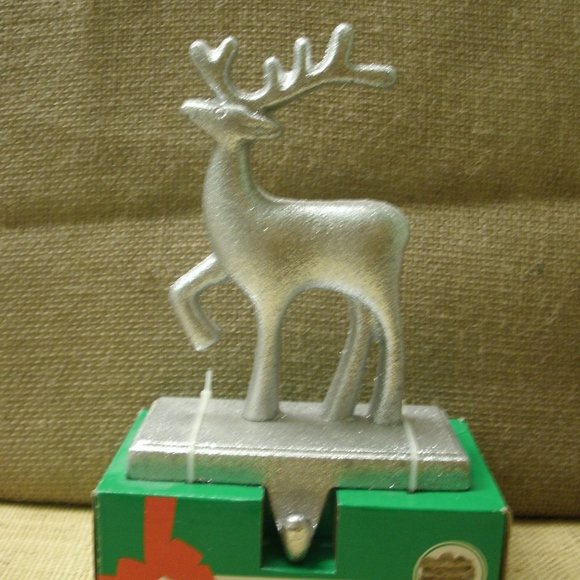 Holiday Silver Reindeer Stocking Holder - Picture 2 of 16